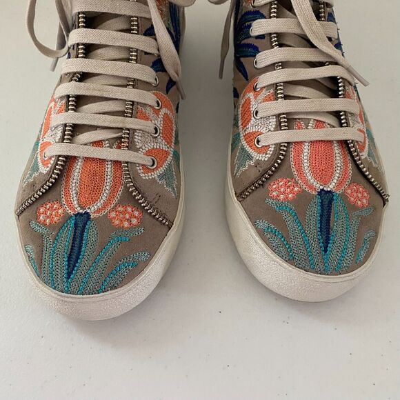 Rebecca Minkoff Zaina Womens‎ Embroidered Suede Sneaker Hi Top Size 10M Floral - Picture 12 of 12